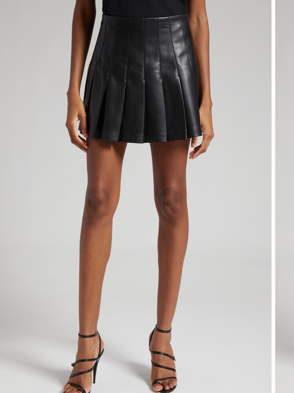 En Saison Faux Leather Pleated Skirt Size S